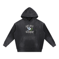 Vintage Washed Frayed Fleece Hoodie